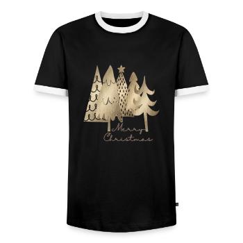 Joyeux Noël - T-shirt contrasté Homme - noir/blanc - Devant - AI Model Female 172 light (172cm) & AI Model Male 178 light (178cm)