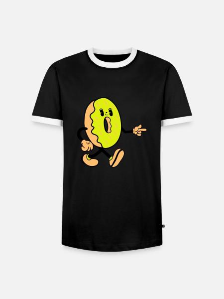 Donut Comic Funny - Men's Ringer Shirt - black/white