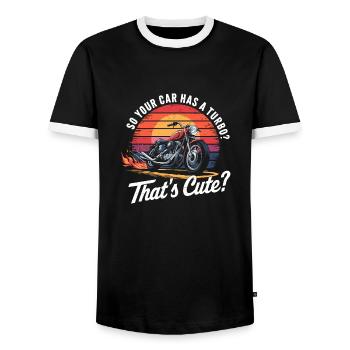 Funny motorcycle saying for racing - Men's Ringer Shirt - black/white - Front - AI Model Female 172 light (172cm) & AI Model Male 178 light (178cm)