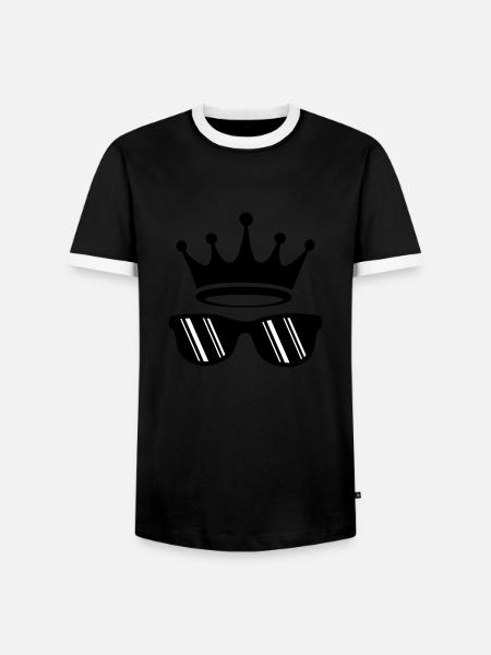 Sonnenbrille Krone Urlaub - Männer Kontrast-T-Shirt - Schwarz/Weiß