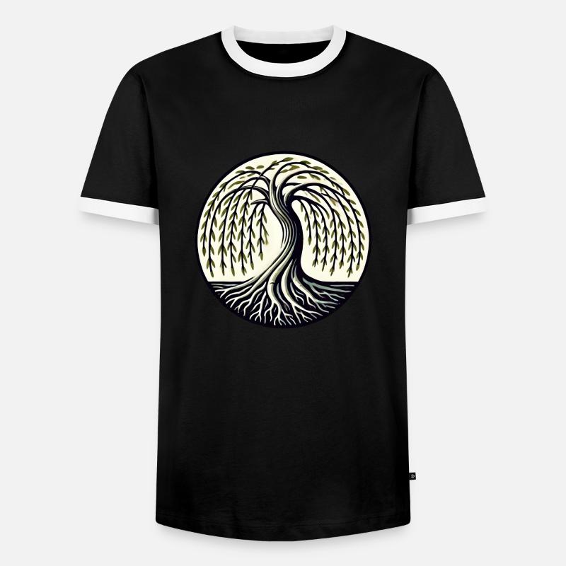Weeping Willow - Men's Ringer Shirt - black/white