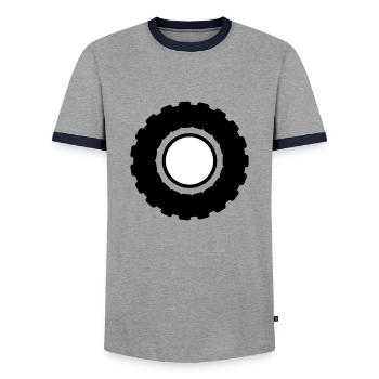 Pneu de tracteur - T-shirt contrasté Homme - gris/marine  - Devant - AI Model Female 172 light (172cm) & AI Model Male 178 light (178cm)