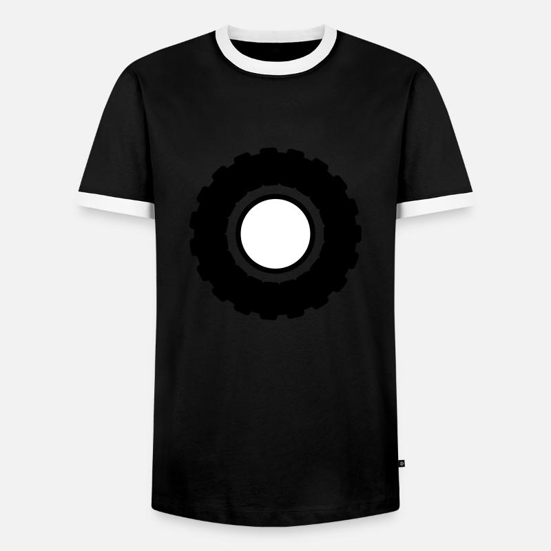 Tractor tire - Men's Ringer Shirt - black/white
