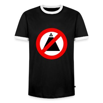 No-Illuminati - T-shirt contrasté Homme - noir/blanc - Devant - AI Model Female 172 light (172cm) & AI Model Male 178 light (178cm)