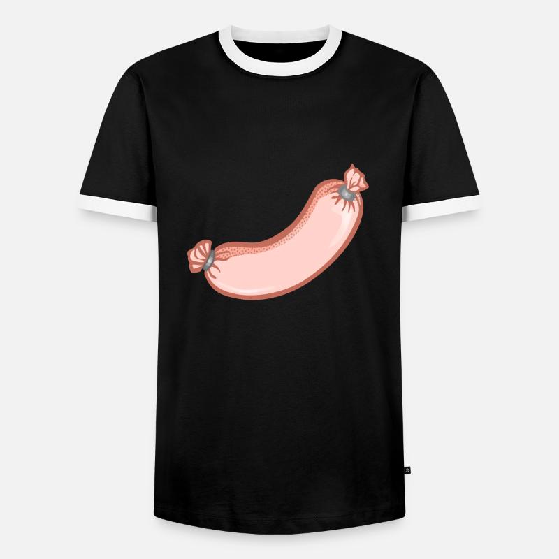 Wurst,esse,würstchen - Männer Kontrast-T-Shirt - Schwarz/Weiß