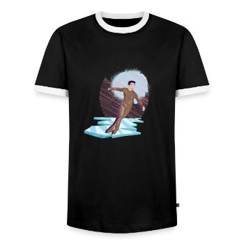 Ice skating figure skating ice skating ice cream - Men's Ringer Shirt - black/white - Front - AI Model Female 172 light (172cm) & AI Model Male 178 light (178cm)