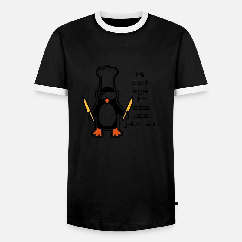 mir doch egal - Männer Kontrast-T-Shirt - Schwarz/Weiß