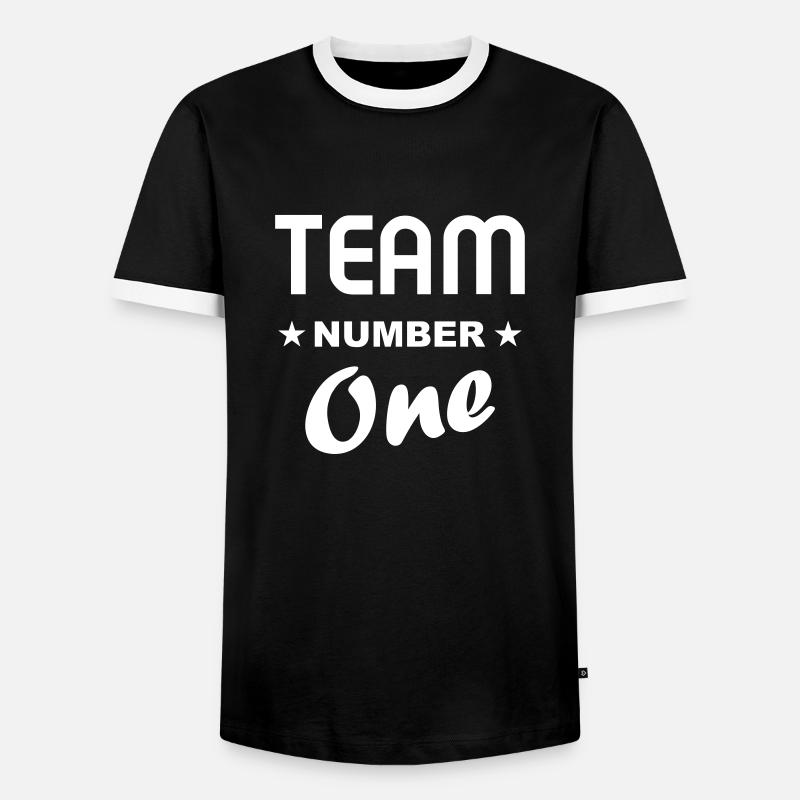 Team One - Männer Kontrast-T-Shirt - Schwarz/Weiß