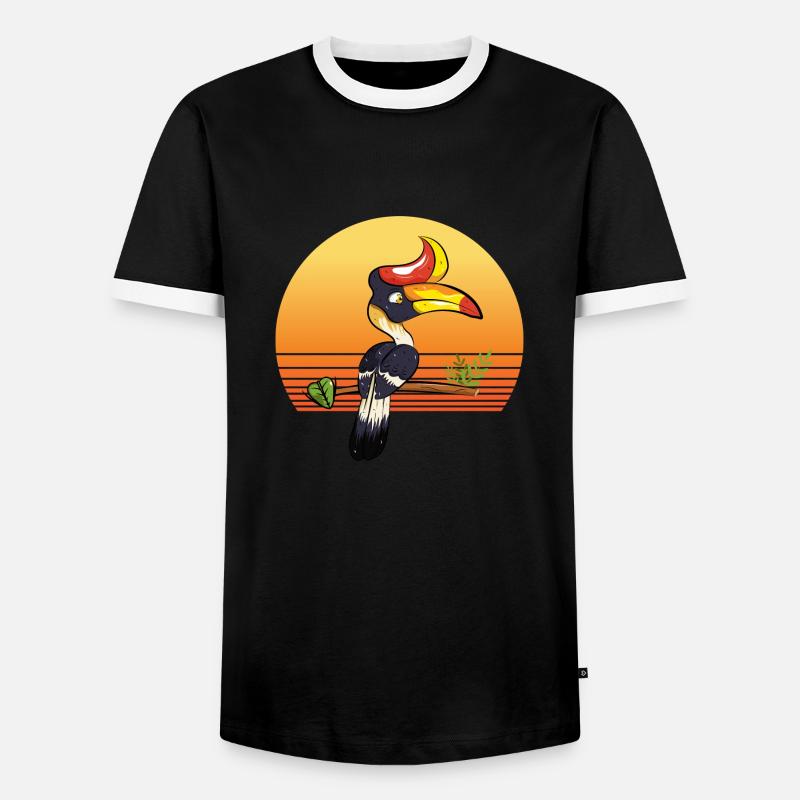 Hornbill Retro - Men's Ringer Shirt - black/white