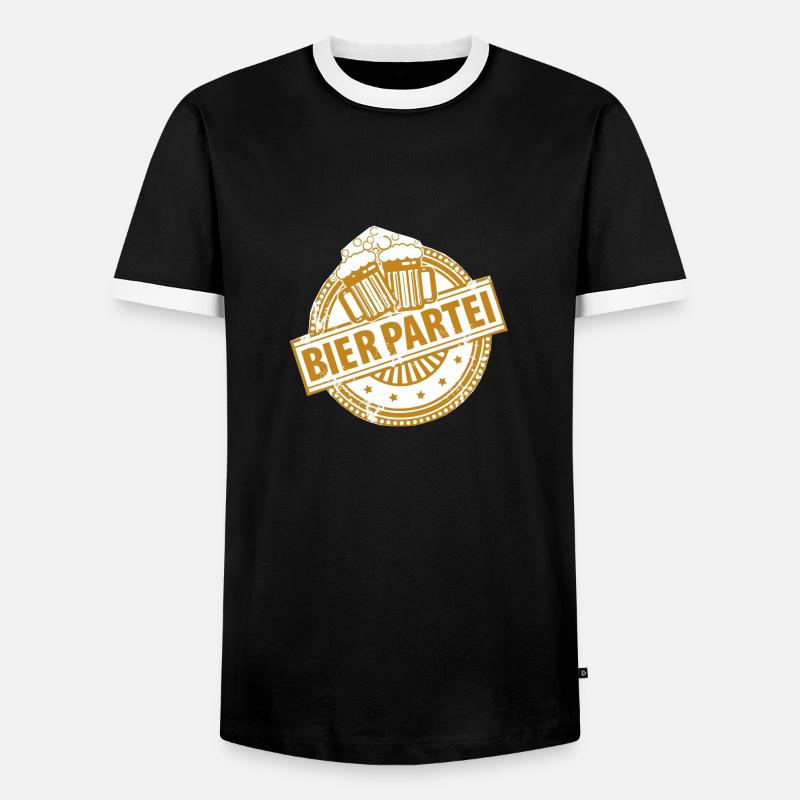 Bierpartei-Logo - Männer Kontrast-T-Shirt - Schwarz/Weiß