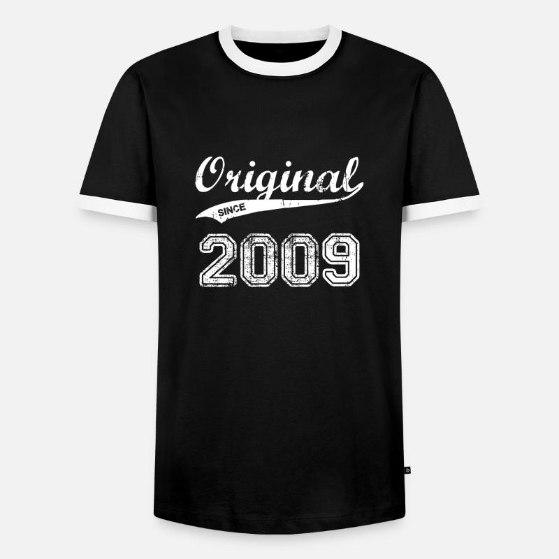 2009 - Männer Kontrast-T-Shirt - Schwarz/Weiß