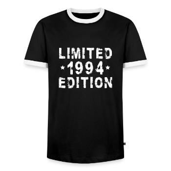 Limited Edition 1994 - Geburtstagsdesign - Männer Kontrast-T-Shirt - Schwarz/Weiß - Vorne - AI Model Female 172 light (172cm) & AI Model Male 178 light (178cm)