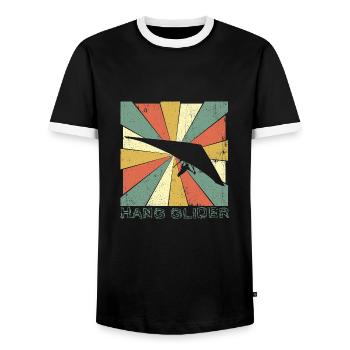 Hanggleiter Drachenflieger Deltasegler - Männer Kontrast-T-Shirt - Schwarz/Weiß - Vorne - AI Model Female 172 light (172cm) & AI Model Male 178 light (178cm)