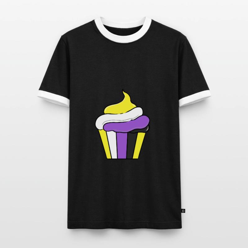 Nonbinary Cupcake Nonbinary Pride Männer Kontrast-T-Shirt