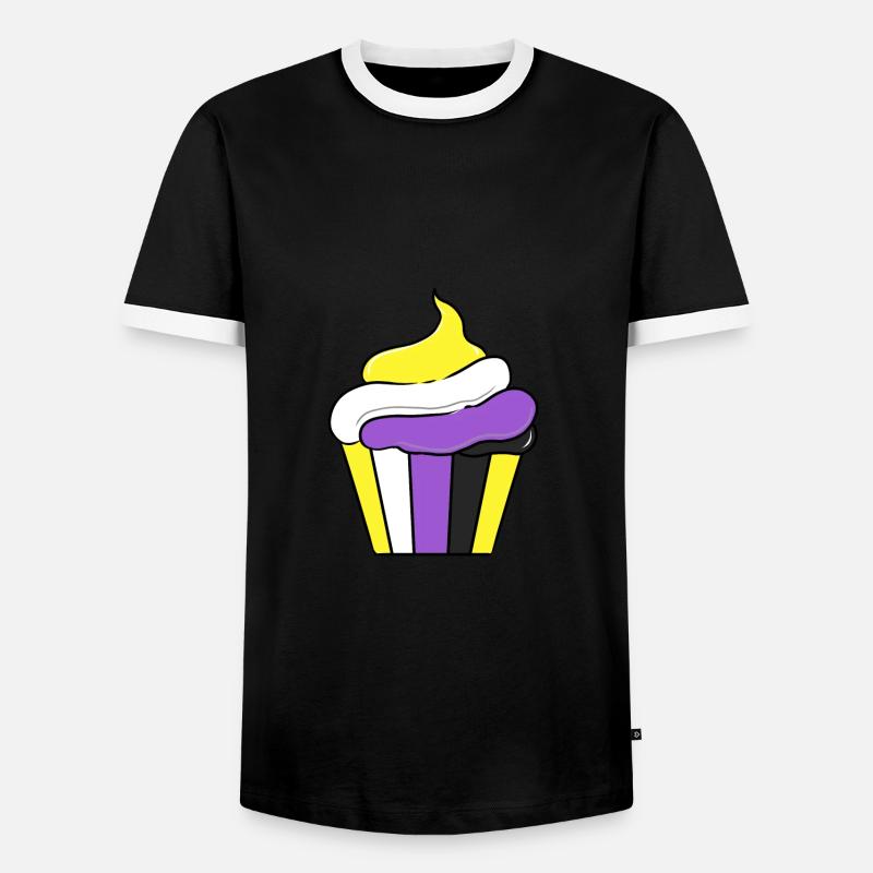 Nonbinary Cupcake Nonbinary Pride - Männer Kontrast-T-Shirt - Schwarz/Weiß