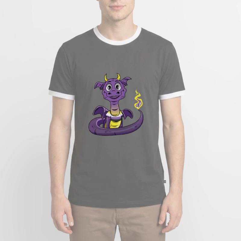 Nonbinary Pride Dragon Nonbinary T-shirt contrasté Homme