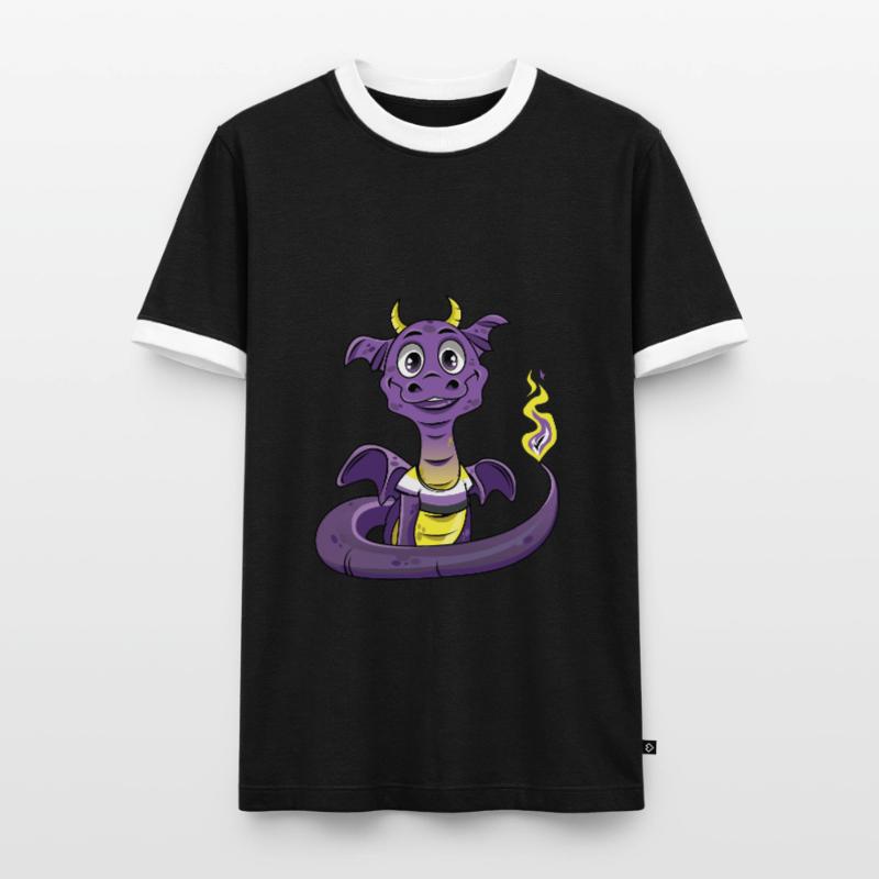 Nonbinary Pride Drache Nonbinary Männer Kontrast-T-Shirt