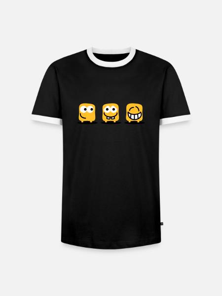 Die Drei Patukus - Männer Kontrast-T-Shirt - Schwarz/Weiß
