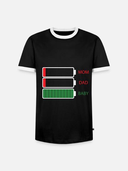Mom Dad Baby - Men's Ringer Shirt - black/white