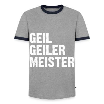 Meister - Männer Kontrast-T-Shirt - Grau/Navy  - Vorne - AI Model Female 172 light (172cm) & AI Model Male 178 light (178cm)