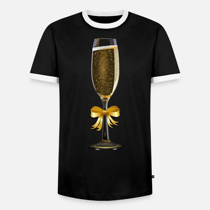 Glas Geschenk Idee - Männer Kontrast-T-Shirt - Schwarz/Weiß
