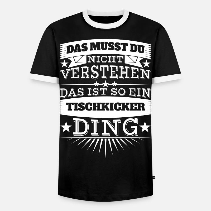 Tischkicker Ding - Männer Kontrast-T-Shirt - Schwarz/Weiß