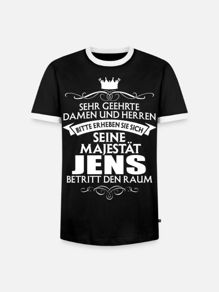JENS - Majestät - Männer Kontrast-T-Shirt - Schwarz/Weiß