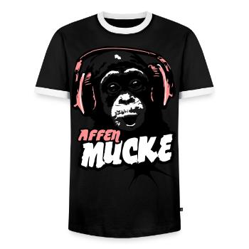 Affen-Mucke - Männer Kontrast-T-Shirt - Schwarz/Weiß - Vorne - AI Model Female 172 light (172cm) & AI Model Male 178 light (178cm)