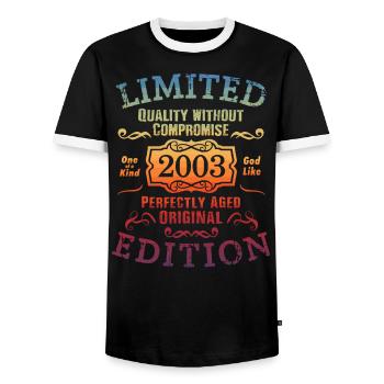 Anniversaire 2003 Édition Limitée Cadeau Occasion Cool - T-shirt contrasté Homme - noir/blanc - Devant - AI Model Female 172 light (172cm) & AI Model Male 178 light (178cm)
