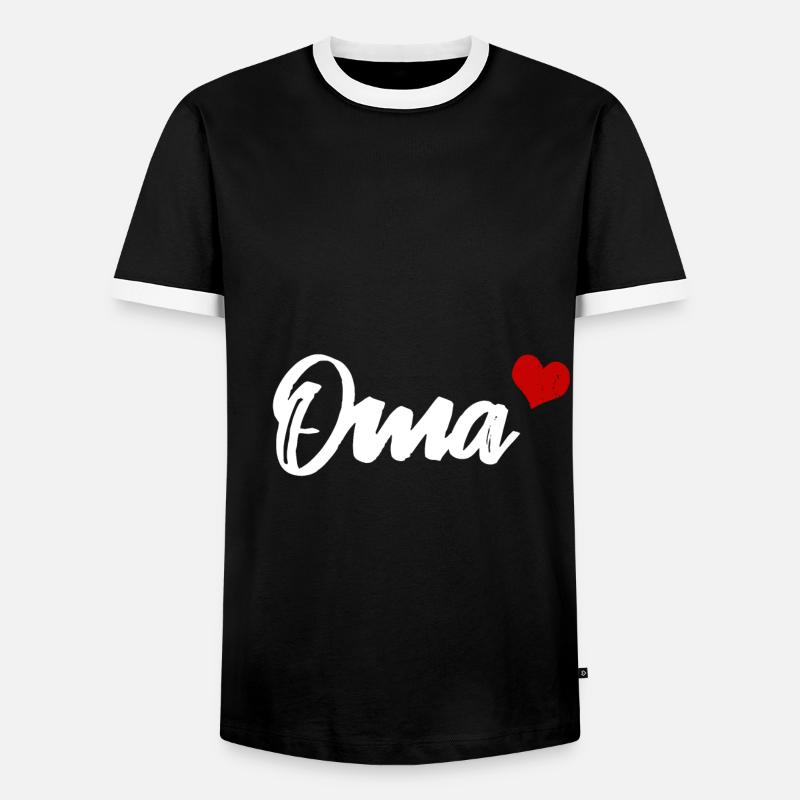 Oma Großmutter Herz - Männer Kontrast-T-Shirt - Schwarz/Weiß