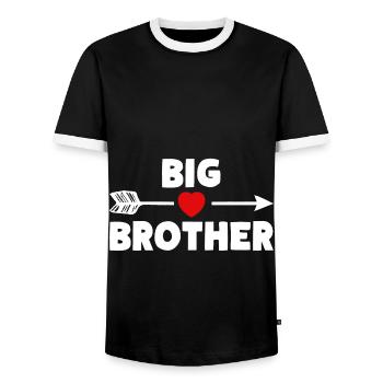 BIG BROTHER Frères et sœurs Cœur - T-shirt contrasté Homme - noir/blanc - Devant - AI Model Female 172 light (172cm) & AI Model Male 178 light (178cm)