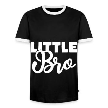 Little Bro - Men's Ringer Shirt - black/white - Front - AI Model Female 172 light (172cm) & AI Model Male 178 light (178cm)