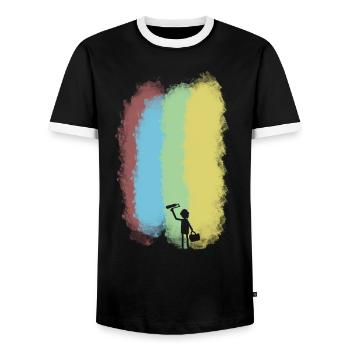 Maler - Männer Kontrast-T-Shirt - Schwarz/Weiß - Vorne - AI Model Female 172 light (172cm) & AI Model Male 178 light (178cm)