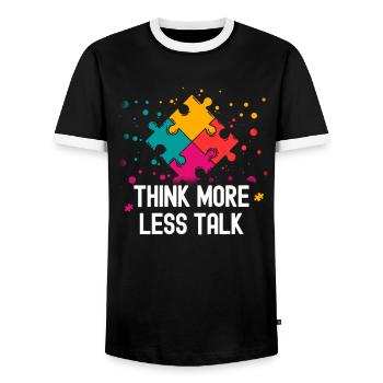 Autist Tshirt Autimus Geschenk Asperger Kinder - Männer Kontrast-T-Shirt - Schwarz/Weiß - Vorne - AI Model Female 172 light (172cm) & AI Model Male 178 light (178cm)