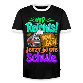 Einschulung Feuerwehr - Männer Kontrast-T-Shirt - Schwarz/Weiß - Vorne - AI Model Female 172 light (172cm) & AI Model Male 178 light (178cm)