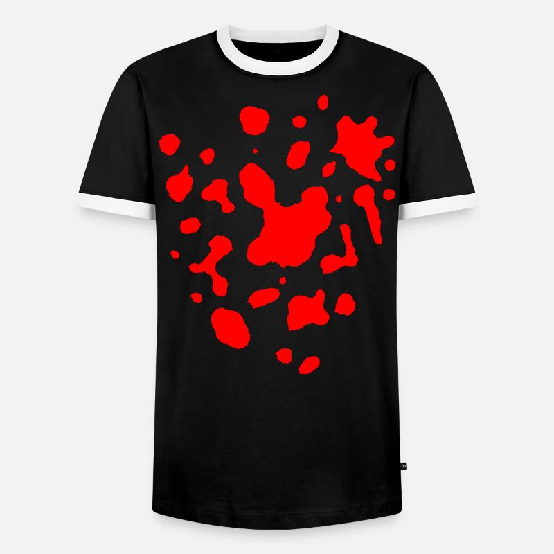 Drop stain pattern - Men's Ringer Shirt - black/white