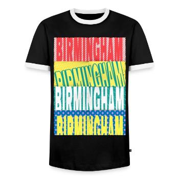 Birmingham Angleterre UK City Font Skyline Accueil - T-shirt contrasté Homme - noir/blanc - Devant - AI Model Female 172 light (172cm) & AI Model Male 178 light (178cm)