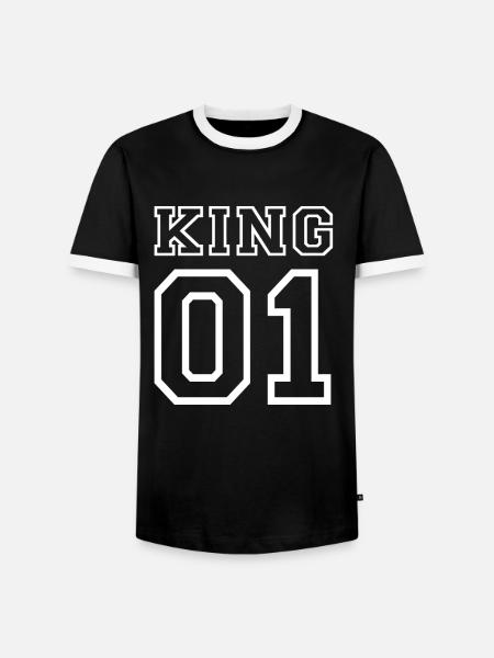 KING No. 1 - Männer Kontrast-T-Shirt - Schwarz/Weiß