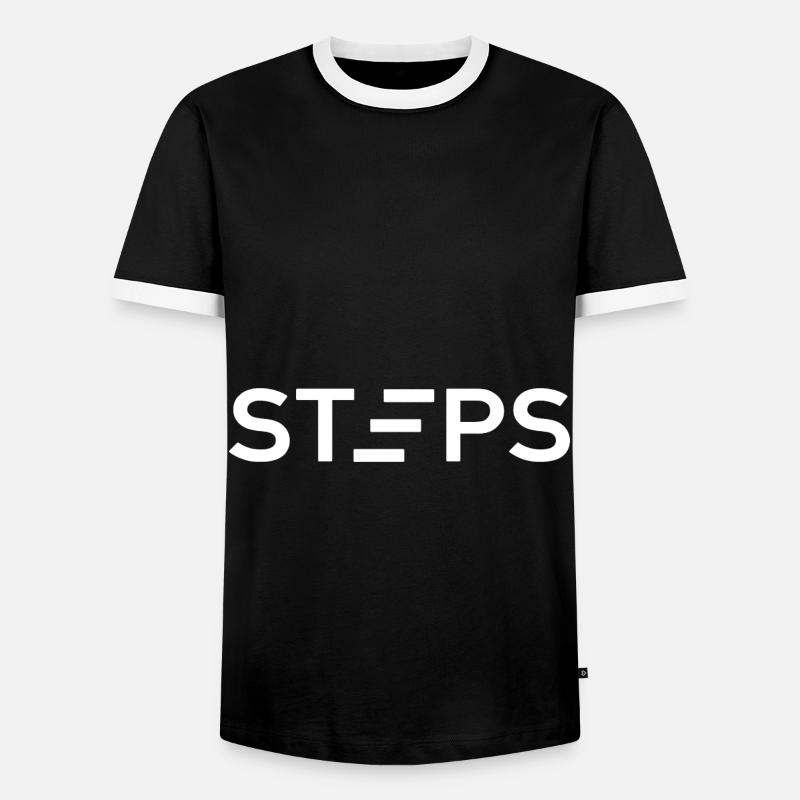 Steps - Men's Ringer Shirt - black/white