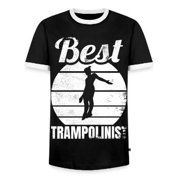Lustiger Trampolinspringer - Männer Kontrast-T-Shirt - Schwarz/Weiß - Vorne - AI Model Female 172 light (172cm) & AI Model Male 178 light (178cm)