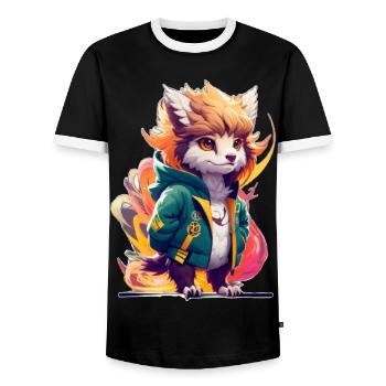 Süßer Stylischer Greif - Männer Kontrast-T-Shirt - Schwarz/Weiß - Vorne - AI Model Female 172 light (172cm) & AI Model Male 178 light (178cm)