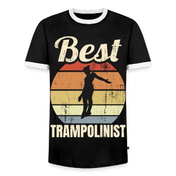 Vintage Trampolinspringen - Männer Kontrast-T-Shirt - Schwarz/Weiß - Vorne - AI Model Female 172 light (172cm) & AI Model Male 178 light (178cm)