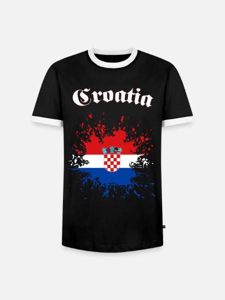 Croatia Hrvatska Croatia - Men's Ringer Shirt - black/white