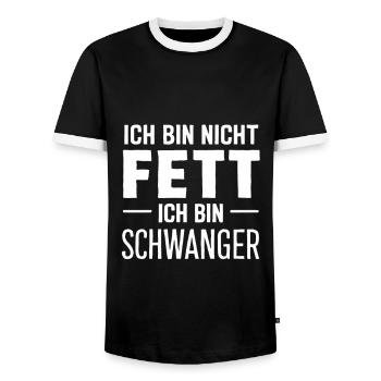 Pregnancy Announce Baby Birth Pregnant - Men's Ringer Shirt - black/white - Front - AI Model Female 172 light (172cm) & AI Model Male 178 light (178cm)