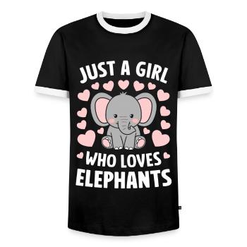Elefant Tier Elefanten Zoo - Männer Kontrast-T-Shirt - Schwarz/Weiß - Vorne - AI Model Female 172 light (172cm) & AI Model Male 178 light (178cm)