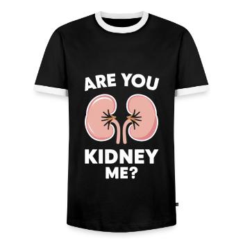 Nierenspender Niere Organspender - Männer Kontrast-T-Shirt - Schwarz/Weiß - Vorne - AI Model Female 172 light (172cm) & AI Model Male 178 light (178cm)