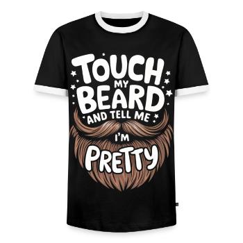 Bart Schnurrbart Bärtige Männer - Männer Kontrast-T-Shirt - Schwarz/Weiß - Vorne - AI Model Female 172 light (172cm) & AI Model Male 178 light (178cm)