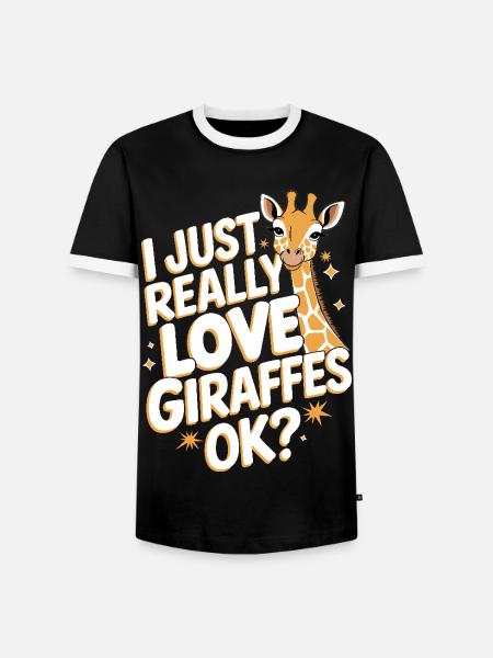 Giraffe Animal Africa Giraffes - Men's Ringer Shirt - black/white