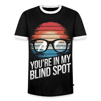 Aveugle Personnes malvoyantes - T-shirt contrasté Homme - noir/blanc - Devant - AI Model Female 172 light (172cm) & AI Model Male 178 light (178cm)