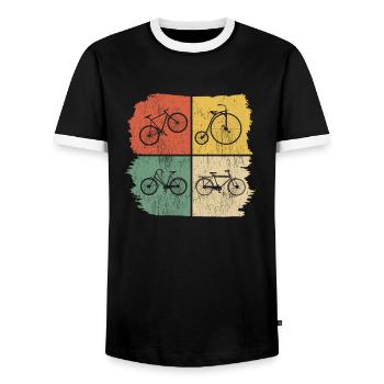 Fahrrad Vintage Retro Bike - Men's Ringer Shirt - black/white - Front - AI Model Female 172 light (172cm) & AI Model Male 178 light (178cm)